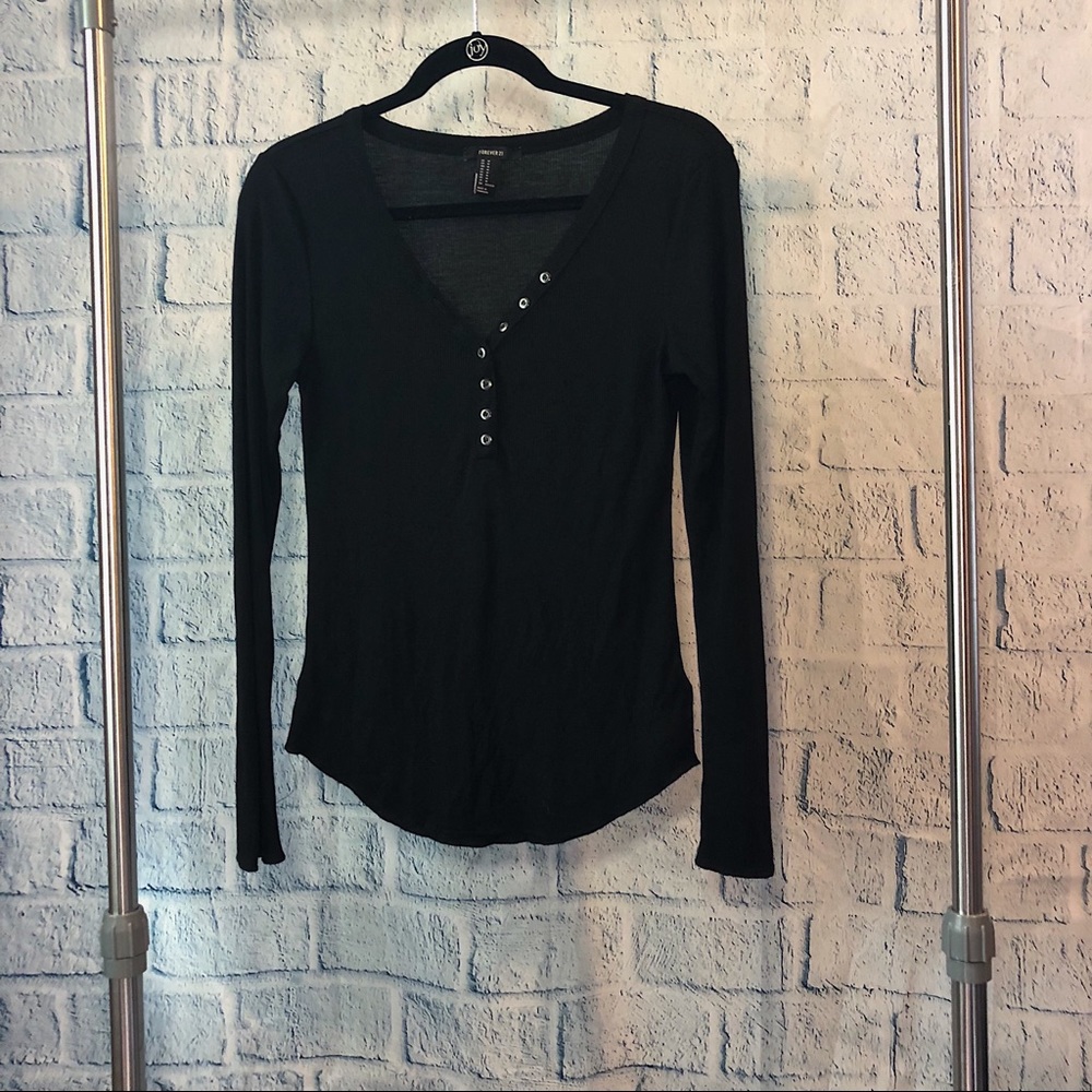 FOREVER 21 Button Up Henley Shirt